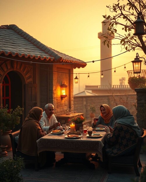 High-quality-professional-photograph-warm-and-slightly-dark-tones.-Dreamy-atmosphere-with-golden-hour-lighting.-A-cinematic-3D-rendered-scene-of-an-Ottoman-family-enjoying-a-meal-outside-their-home.-W.jpg